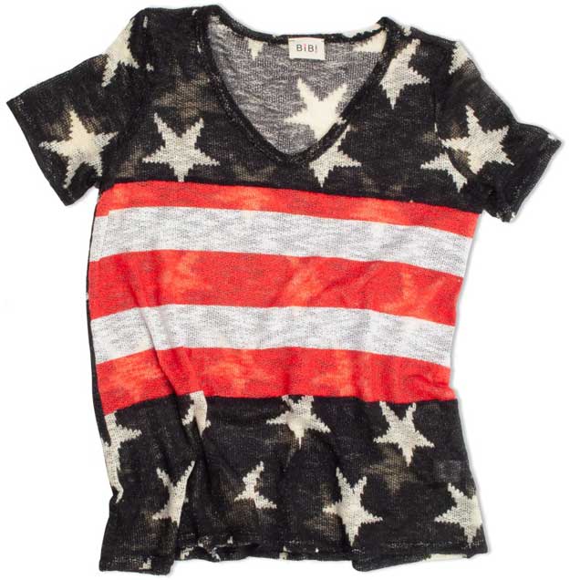 American Flag Vertical Ladies Tee - Wicked Tuna Gear